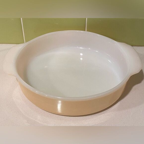 Vintage Fire King Ovenware Casserole Peach Luster - Picture 6 of 9